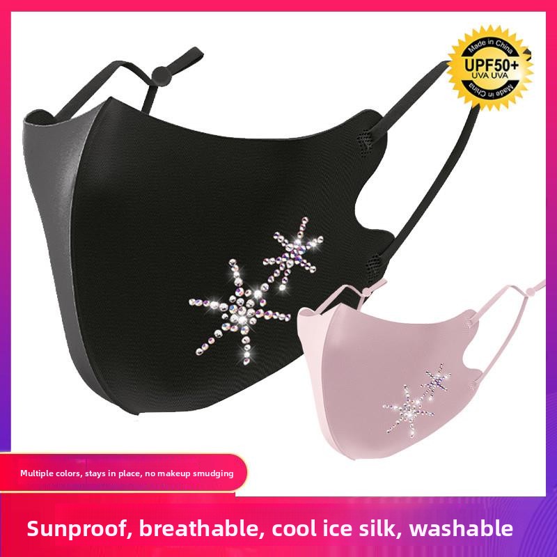 Cloth Face Mask Washable - Maschera Protettiva da Donna con Strass